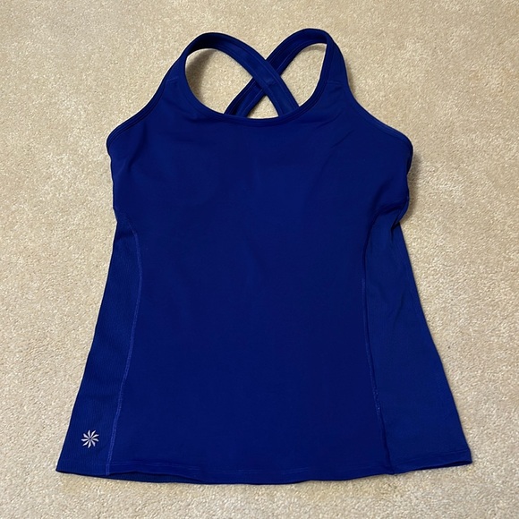 Beautiful Athleta criss cross strap tank top with built in bra royal blu… - Picture 1 of 10